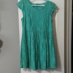 Teal lace dress